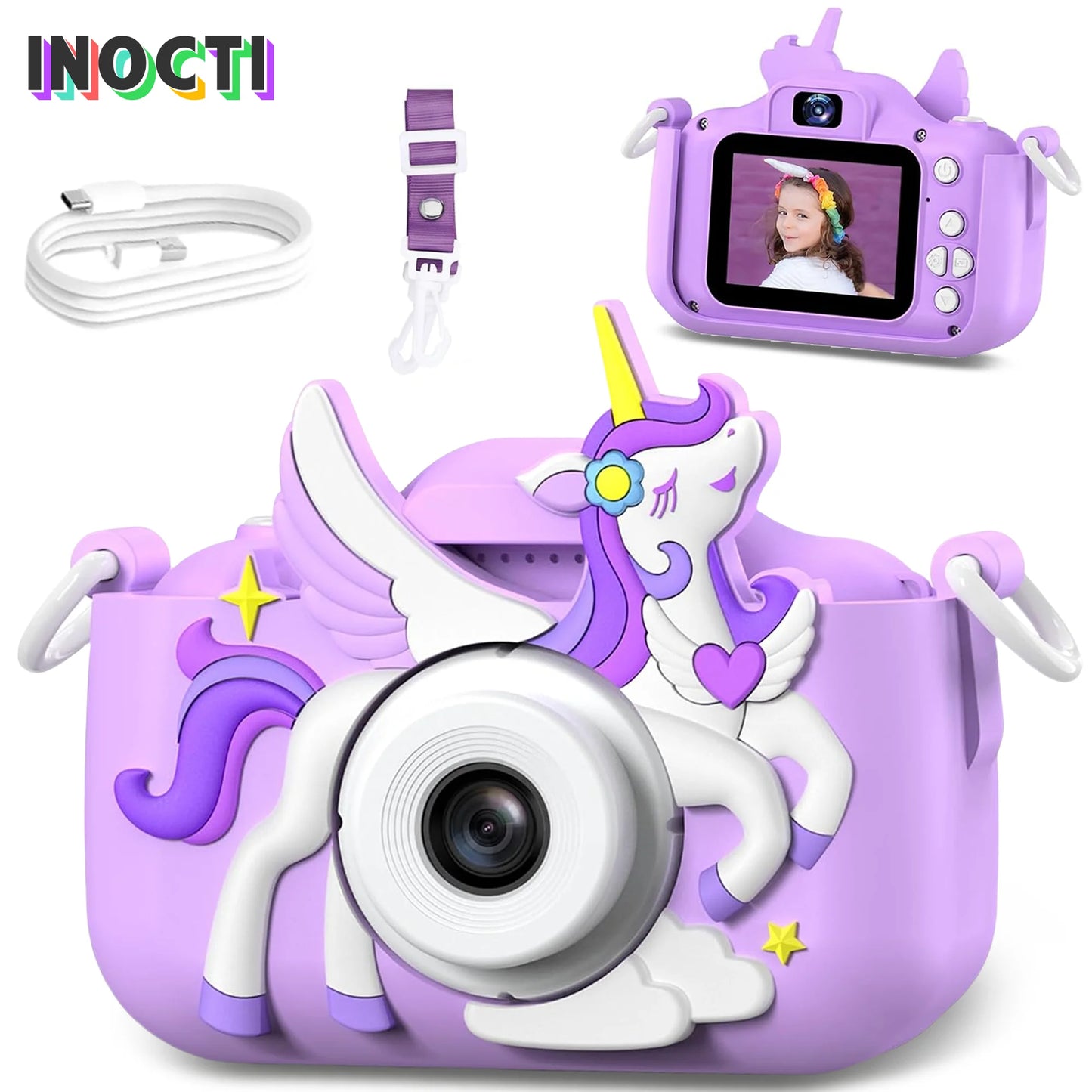 Kids Camera Digital - Cute, Durable & Easy to Use, 1080P Photo/Video for Toddlers 3-10, Best Gift Suitable for 3-12 Years Old