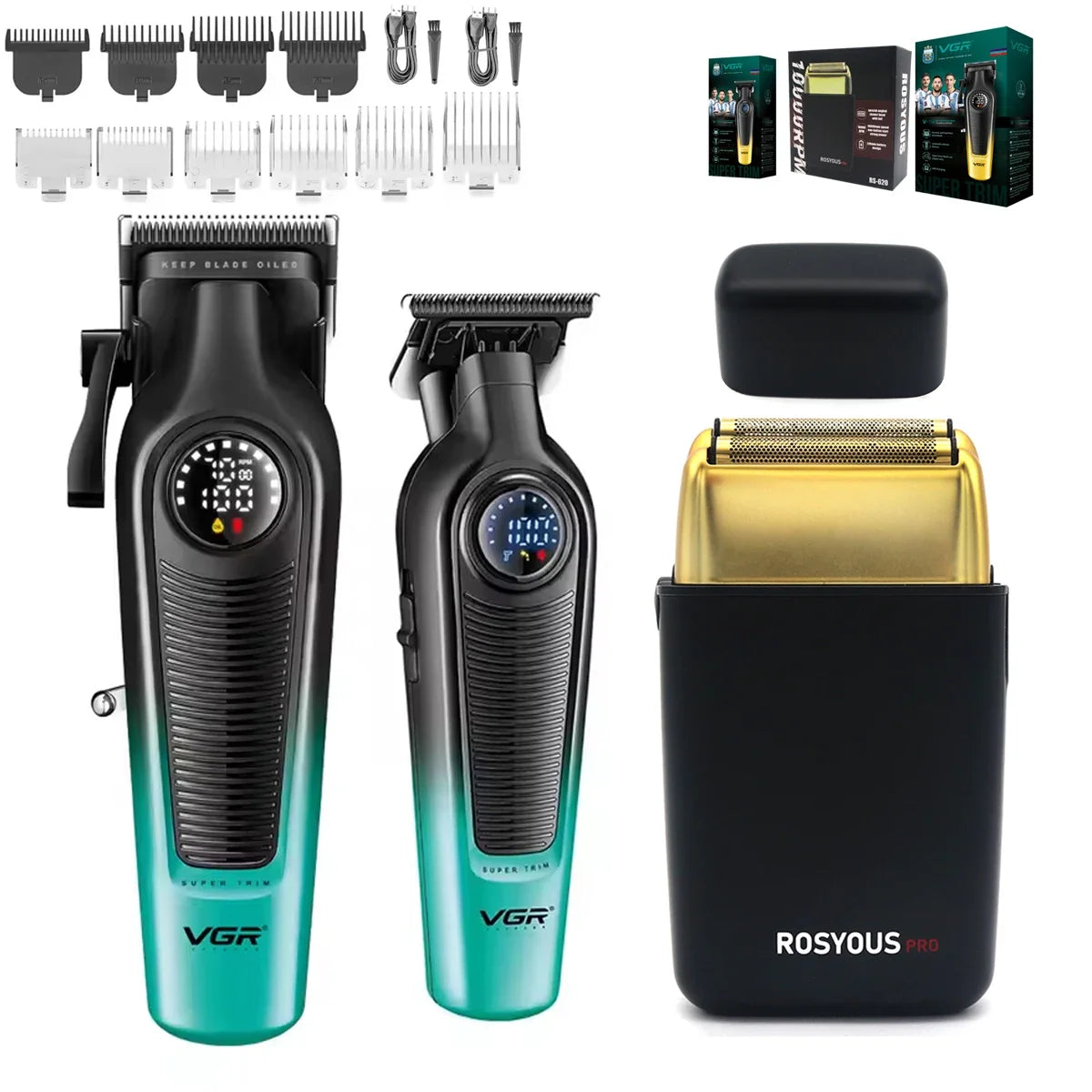 Hair Clippers Men Professional Kit DLC Blade 10000RPM Cordless Barber Machines Barber Machine VGR V-196 V-996 ROSYOUS RS-620
