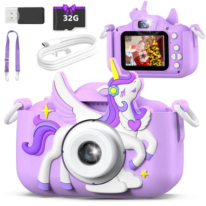 Kids Camera Digital - Cute, Durable & Easy to Use, 1080P Photo/Video for Toddlers 3-10, Best Gift Suitable for 3-12 Years Old