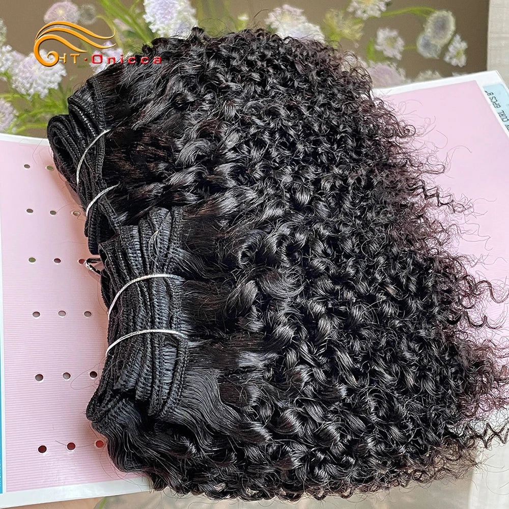 Curly Human Hair Bundles For Black Women Short Jerry Curly Bundles 6pcs/lot Brazilian Hair Weave Bundles 100% Human Hair