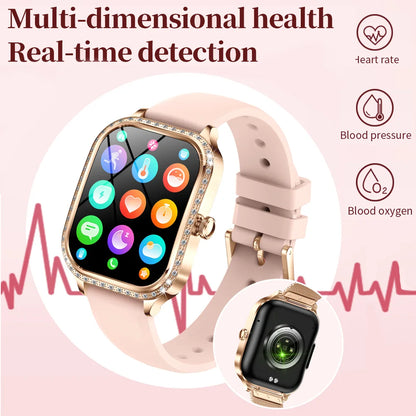2026 New Women Smart Watch 1.75" HD Display Heart Rate Sport Fitness  Waterproof Bracelet BT Call Smartwatch For Android IOS
