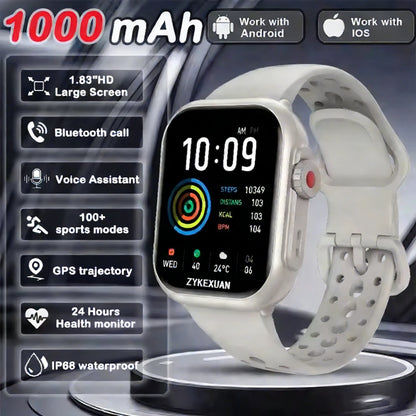 2026 New For Xiaomi Smart Watch Men Women 1.83-Inch HD AMOLED Full Touch Screen IP68 Waterproof Bluetooth Call SmartWatch Man