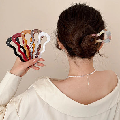 1 piece of French braided hair forks, U-shaped curling forks, retro turtle shells, ladies' hairpins, headwear