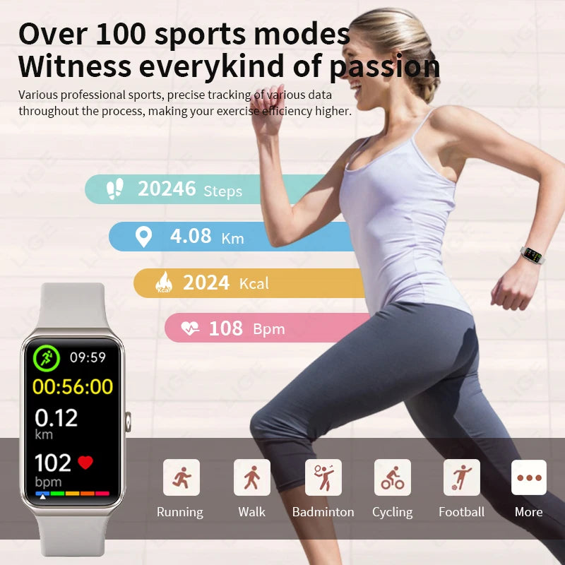 LIGE New Smart Watch Women Men 2025 Call Reminder 1.47" HD Screen Smartwatch For Android IOS Fitness Tracker Waterproof Watches