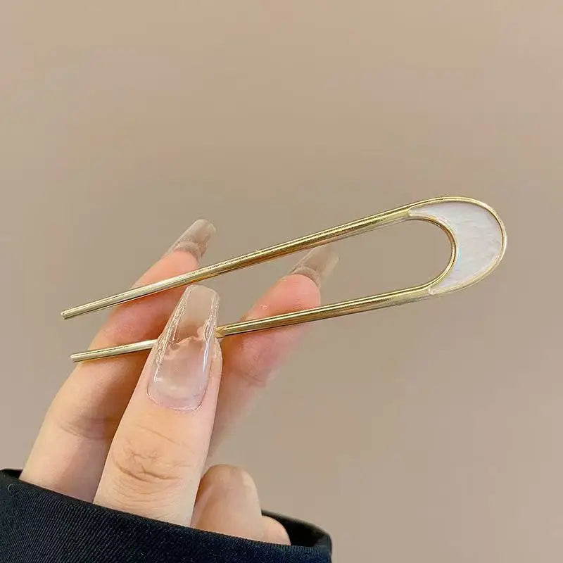 Fashion Hair Accessories Metal U Shape Hair Clip For Women Elegant Simulated Pearl Tassels Hairpin Female Headwear Gifts