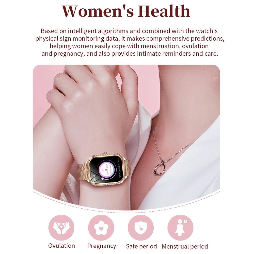 2026 New Women Smart Watch 1.75" HD Display Heart Rate Sport Fitness  Waterproof Bracelet BT Call Smartwatch For Android IOS