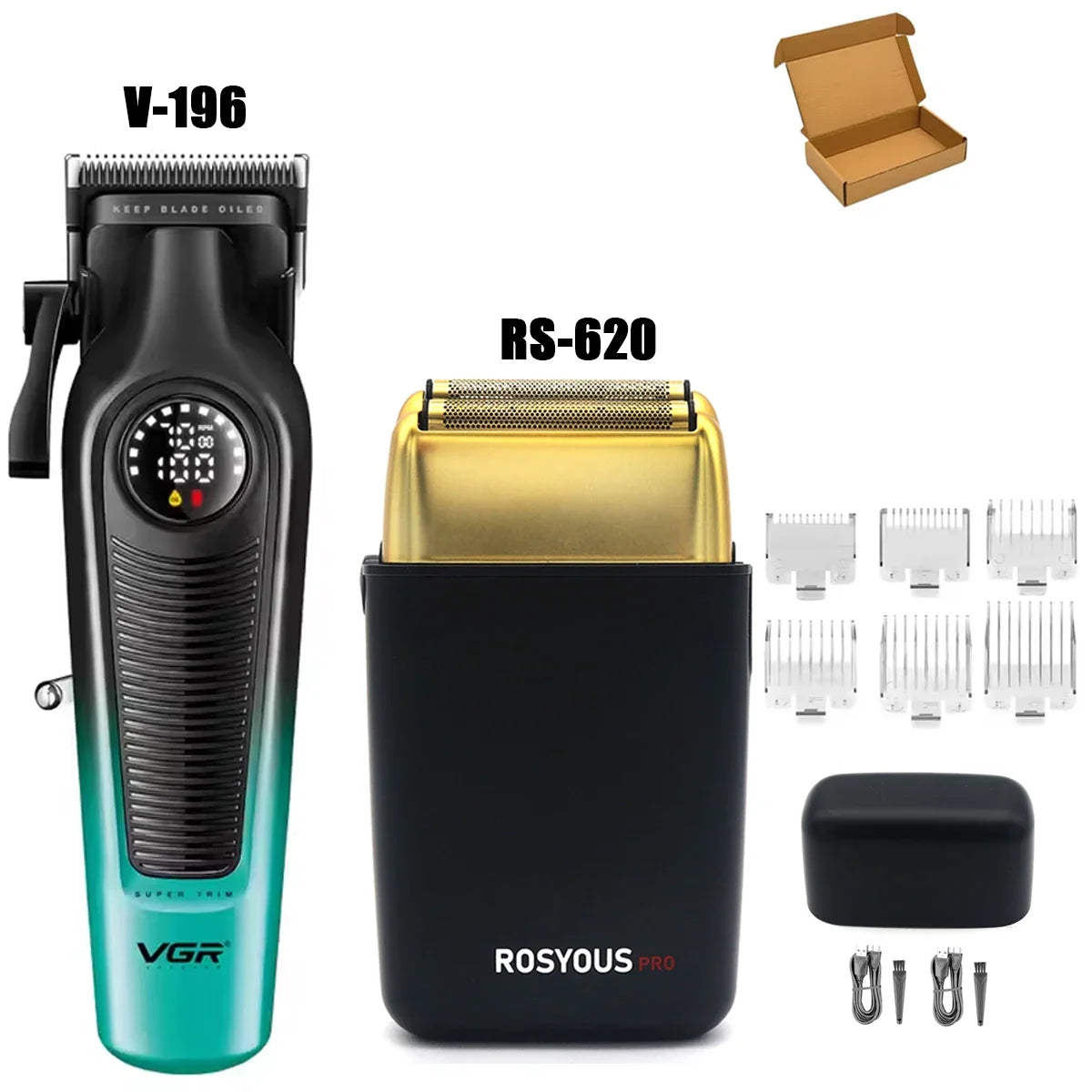Hair Clippers Men Professional Kit DLC Blade 10000RPM Cordless Barber Machines Barber Machine VGR V-196 V-996 ROSYOUS RS-620