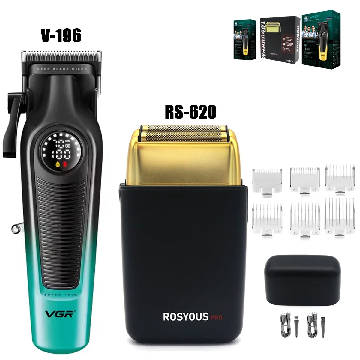 Hair Clippers Men Professional Kit DLC Blade 10000RPM Cordless Barber Machines Barber Machine VGR V-196 V-996 ROSYOUS RS-620