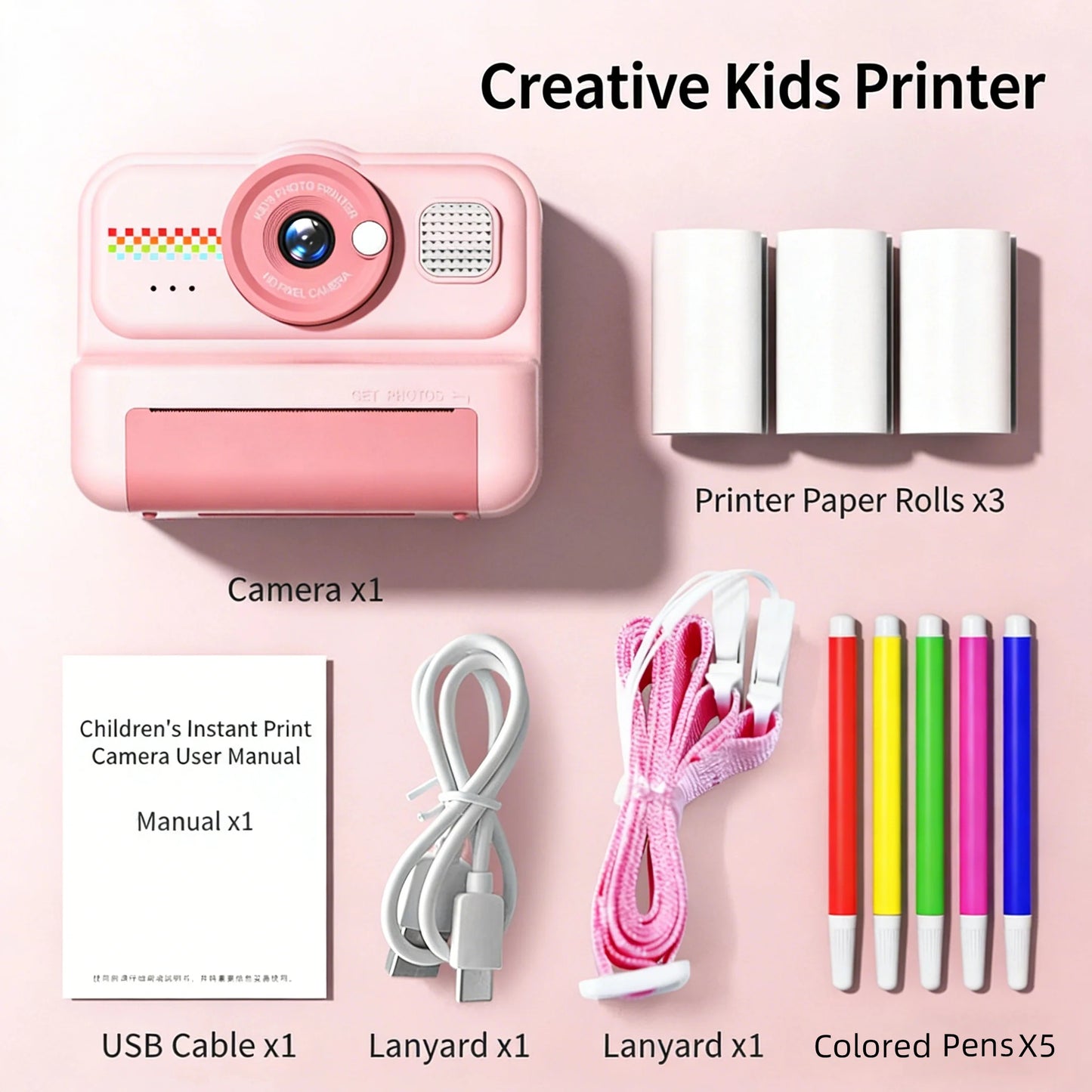 Must-Have Kids Instant Camera: Crystal-Clear High Pixel, Dual Cameras & Fun Filters – Print Photos Directly!