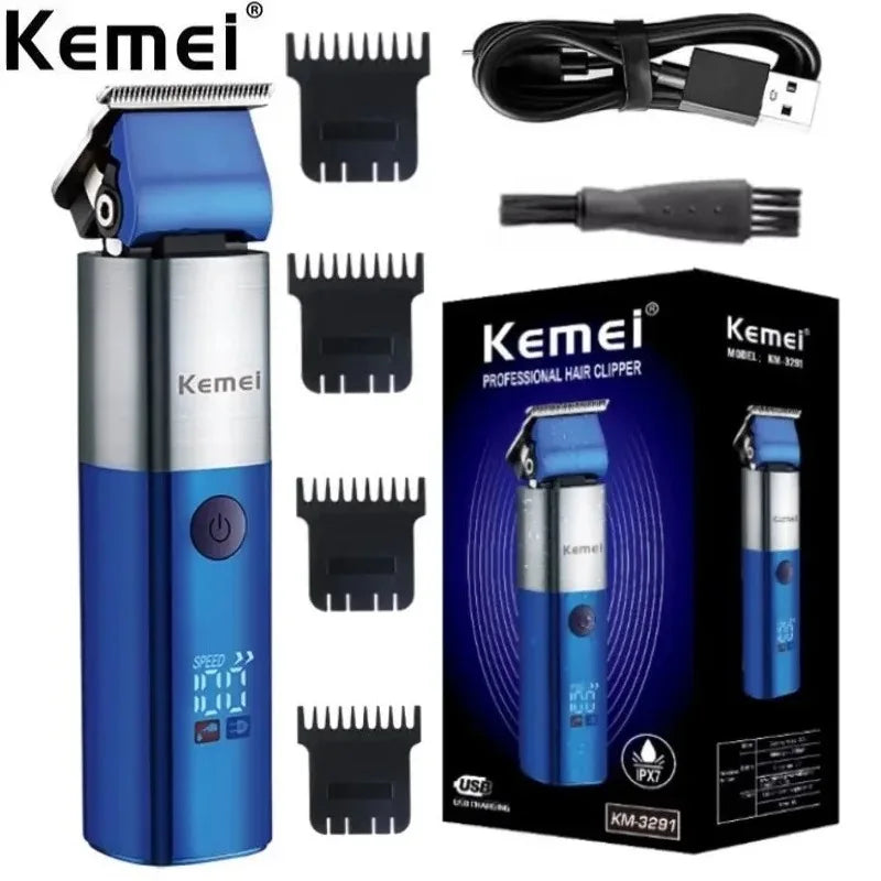 Kemei Waterproof Hair Clippers for Men Professional Washable Hair Trimmer Barber Cordless Men Beard Trimmer Hair Cutting Machine