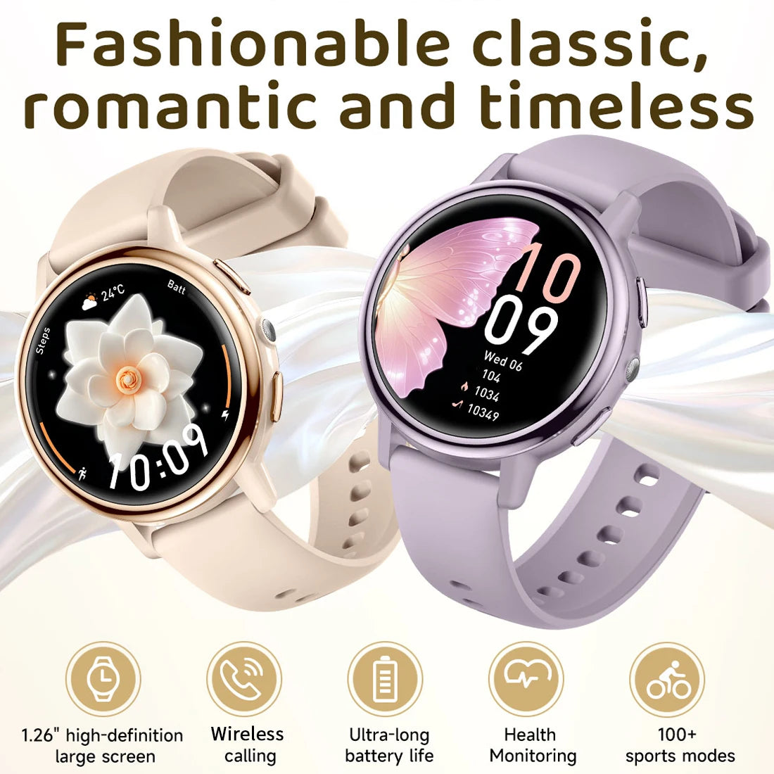 2026 New Smart Watch For Women Gift 1.26 Inch Full Touch Screen Sports Fitness Watches Bluetooth Calls Digital Smartwatch Ladies