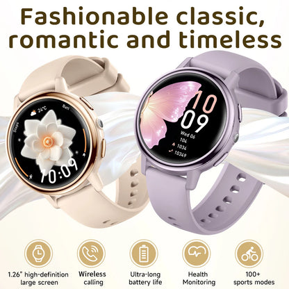 2026 New Smart Watch For Women Gift 1.26 Inch Full Touch Screen Sports Fitness Watches Bluetooth Calls Digital Smartwatch Ladies