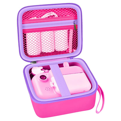 Kids Instant Print Camera Case (CASE ONLY) | Hard Storage Bag for Toddler Digital Print Cameras, Shockproof Travel Organizer for