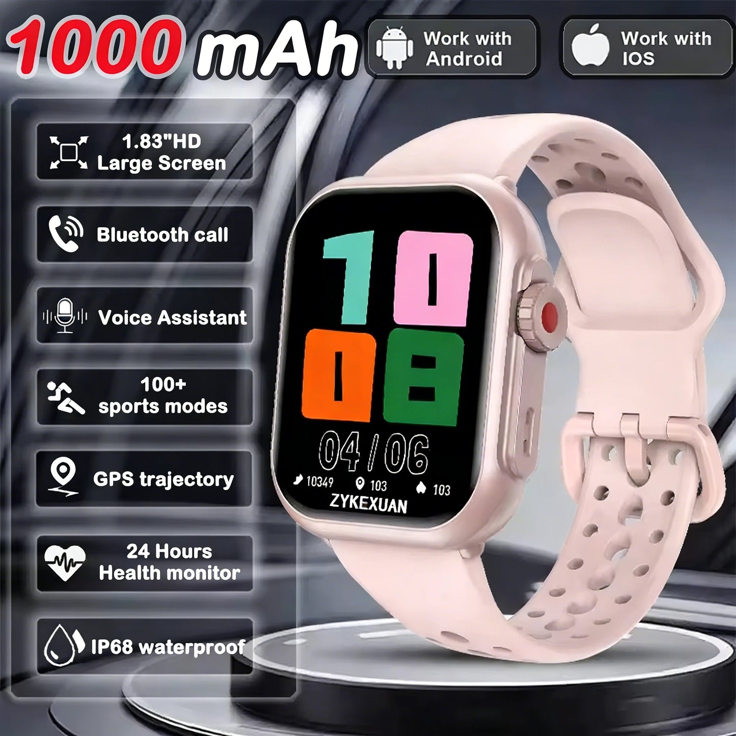 2026 New For Xiaomi Smart Watch Men Women 1.83-Inch HD AMOLED Full Touch Screen IP68 Waterproof Bluetooth Call SmartWatch Man
