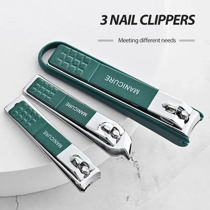 Professional Nail Clipper Set HighGrade Stainless Steel Nail Clippers for Men Women Portable Pedicure Tools with Anti Splash