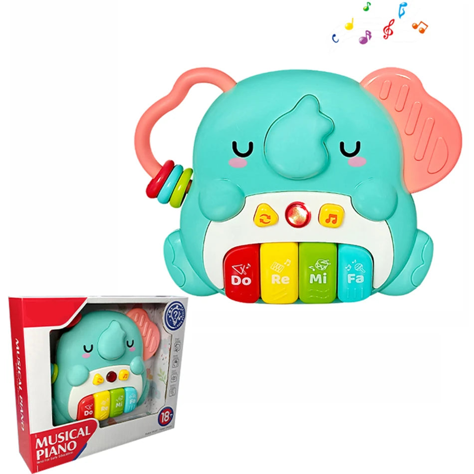Kids Cartoon Piano Keyboard Game with Animal Sounds Flashing Light Music Baby Instrument Music Toys Educational Toys Kids Gifts