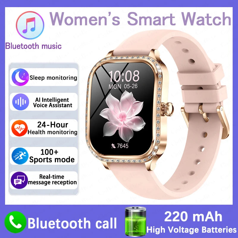 2026 New Women Smart Watch 1.75" HD Display Heart Rate Sport Fitness  Waterproof Bracelet BT Call Smartwatch For Android IOS
