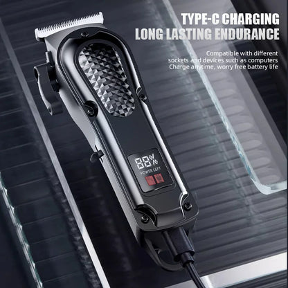 Men's Professional Hair Clippers Kit Cordless & Corded Barber Clippers Set Grooming Rechargeable Trimmer with Adjustable Blade