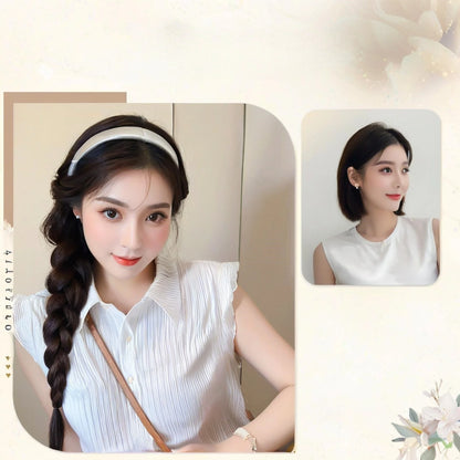 Hair clip wig for women, natural half-head cap, water wave long curly hair synthetic wig piece, wig accessory