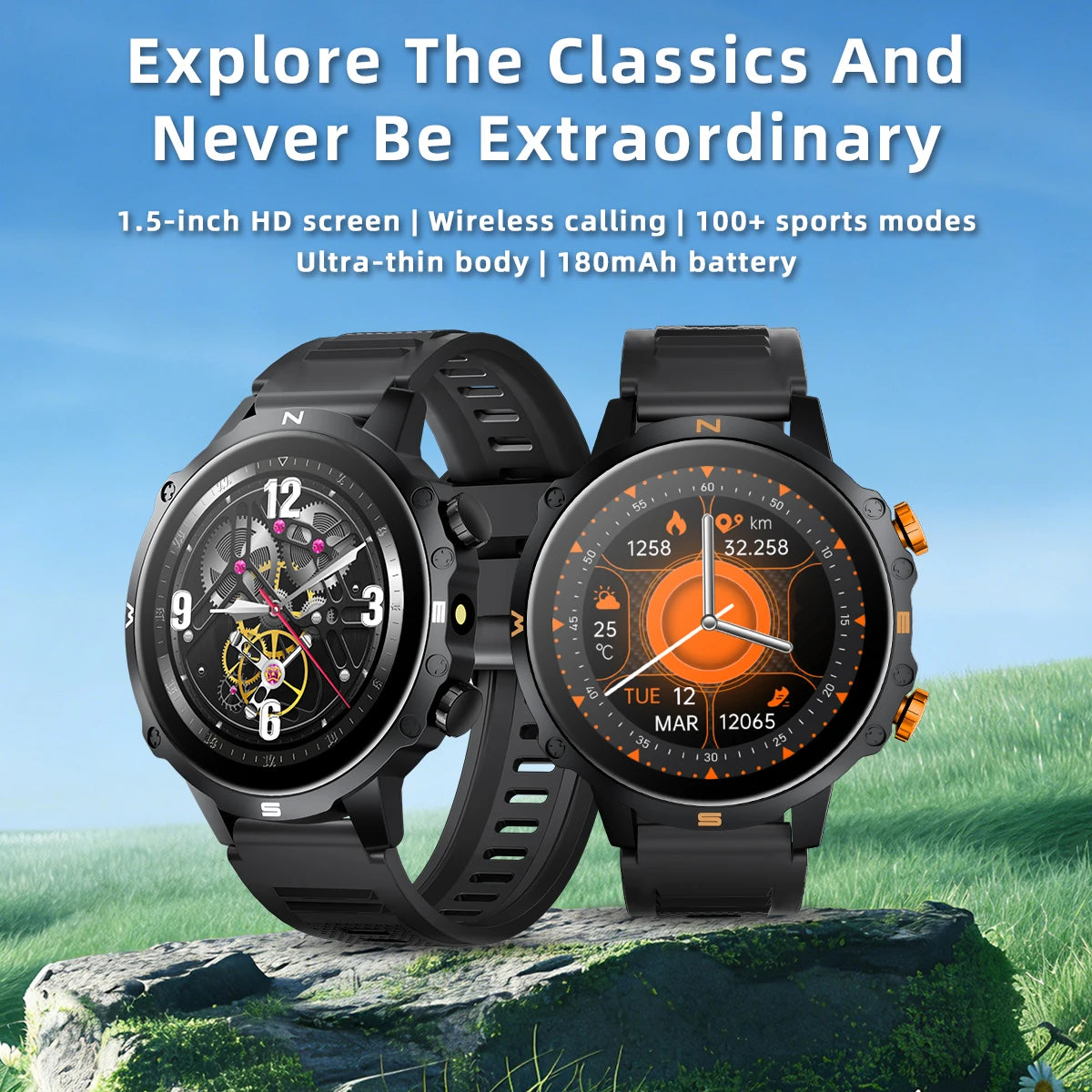 2026 Smart Watch 1.5''HD Screen Al Voice Assistant BT Call Message Push 100+Sport Fashion Smartwatch For Men Women Birthday Gift