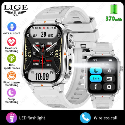 LIGE New Smart Watch For Men Women 2.01" HD Display Health Monitor Sport Fitness Watches AI Voice Bluetooth Call Smartwatch Men
