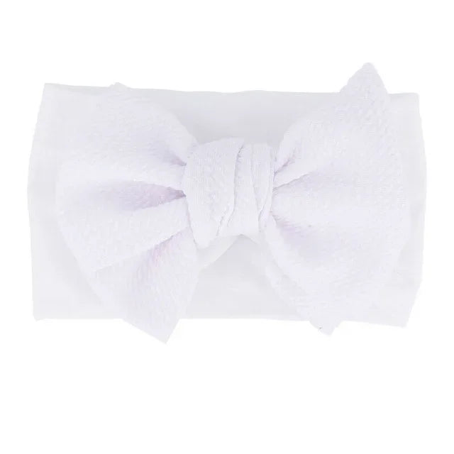 New Baby Accessories Infant Baby Girl Cute Bow Headband Newborn Solid Headwear Headdress Nylon Elastic Hair Band Gifts Props
