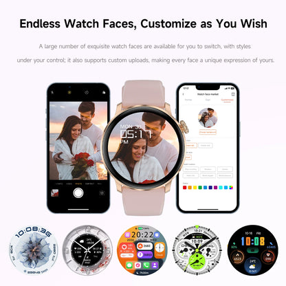 Smart Watch women 2026 New Lady Fashion AMOLED HD Screen GPS Sport Heart Rate Bluetooth Call Waterproof Outdoor Watch Women