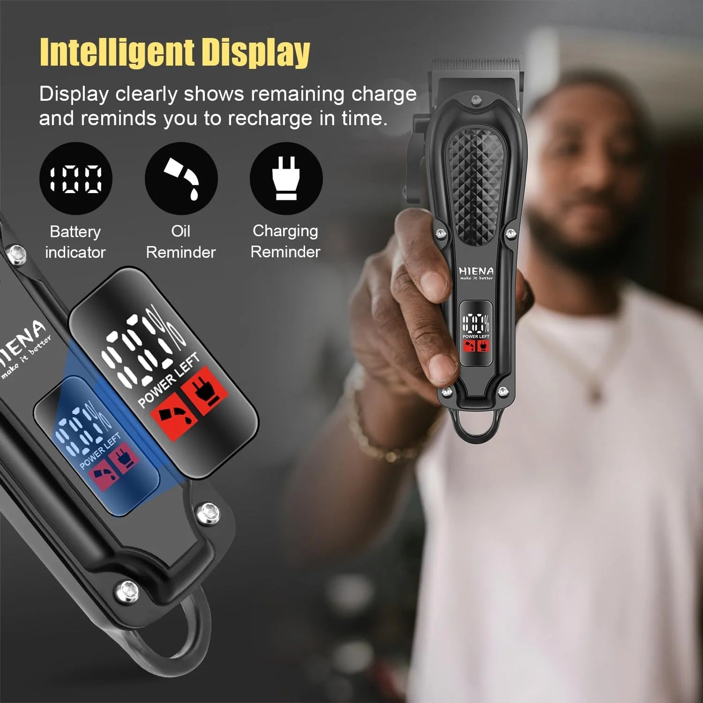 Professional Hair Clippers for Men Cordless Hair Clipper for Hair Cutting Kit 3-in-1 LED Haircut Set with Foil Shaver