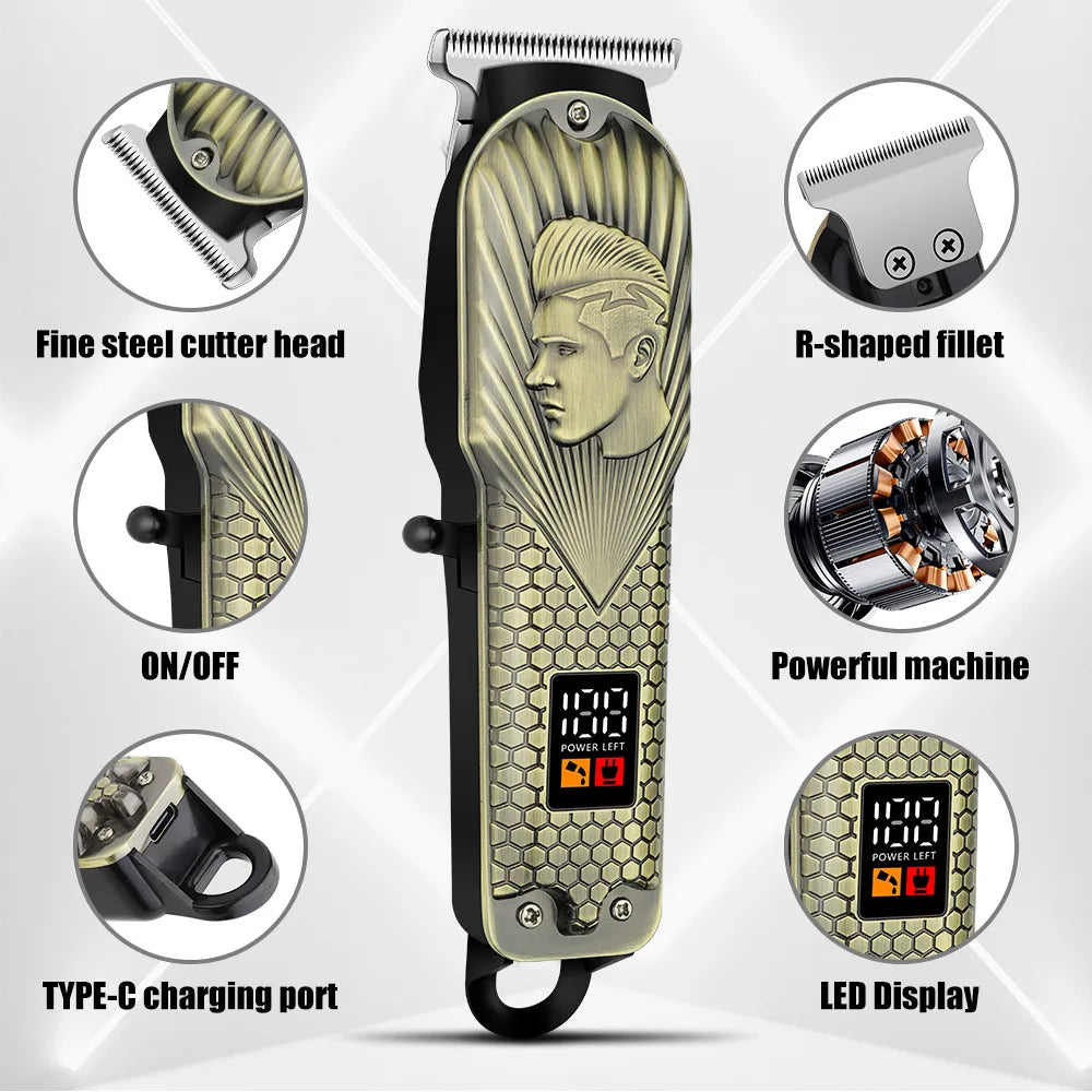 Professional Clippers and Trimmers Set,Beard Trimmer, Barber Clippers, Rechargeable Electric Shaver Hair Clippers for Men