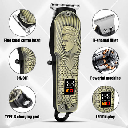 Professional Clippers and Trimmers Set,Beard Trimmer, Barber Clippers, Rechargeable Electric Shaver Hair Clippers for Men