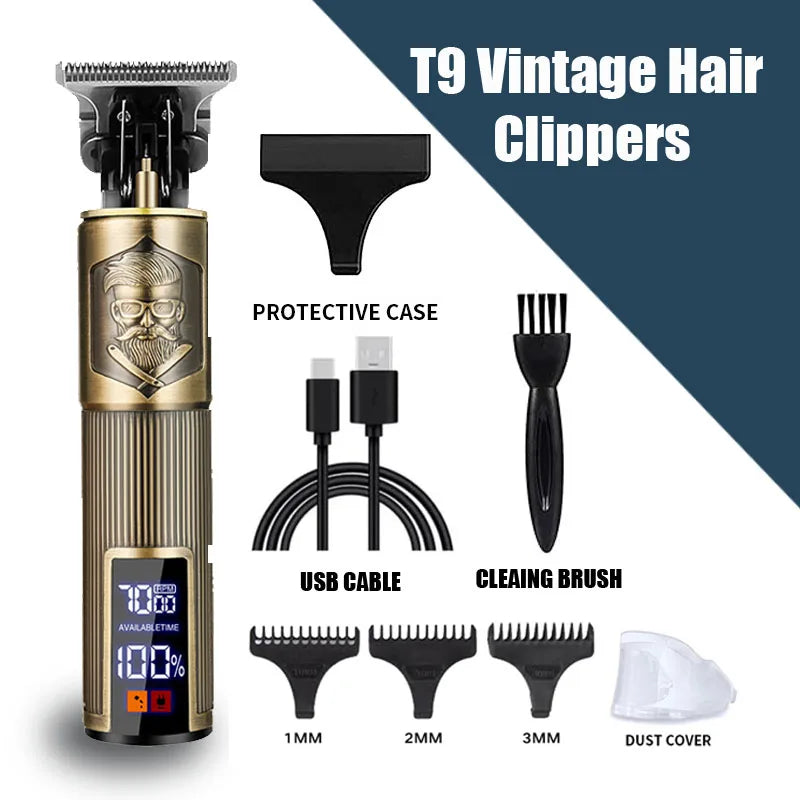 Professional Hair Clippers for Men - Cordless Rechargeable Zero Gapped T-Blade Hair Trimmer Electric Edgers Clippers