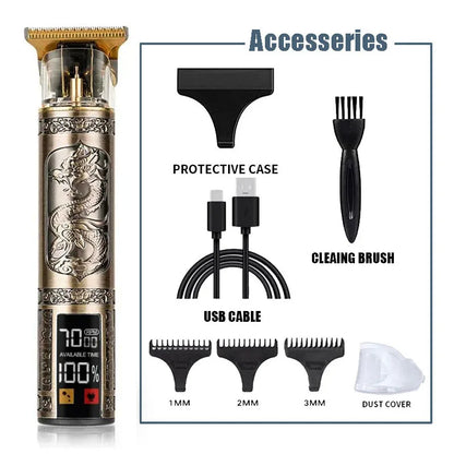 Professional Hair Clippers for Men - Cordless Rechargeable Zero Gapped T-Blade Hair Trimmer Electric Edgers Clippers