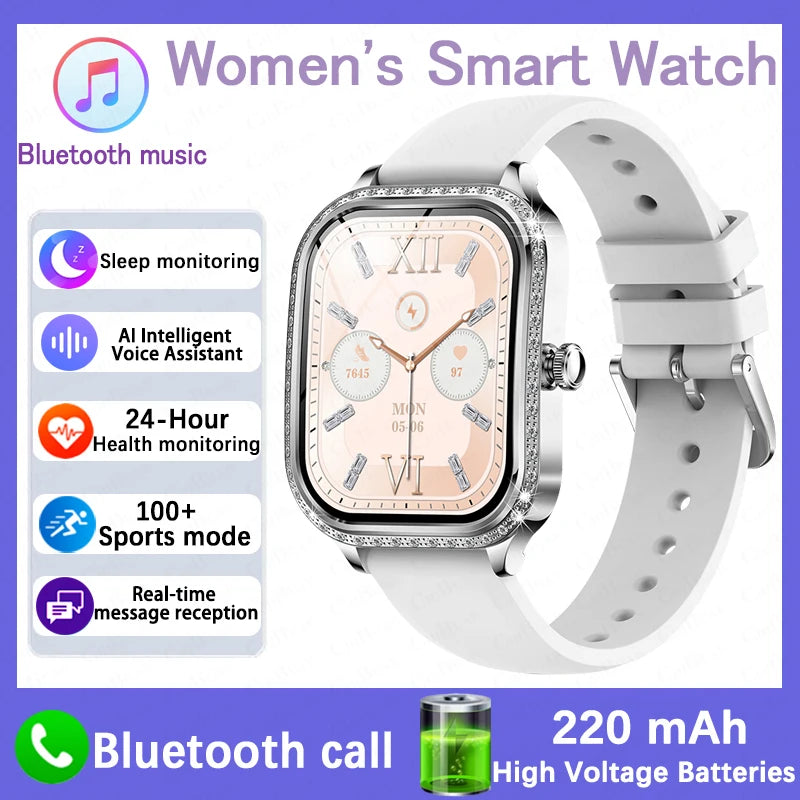 2026 New Women Smart Watch 1.75" HD Display Heart Rate Sport Fitness  Waterproof Bracelet BT Call Smartwatch For Android IOS