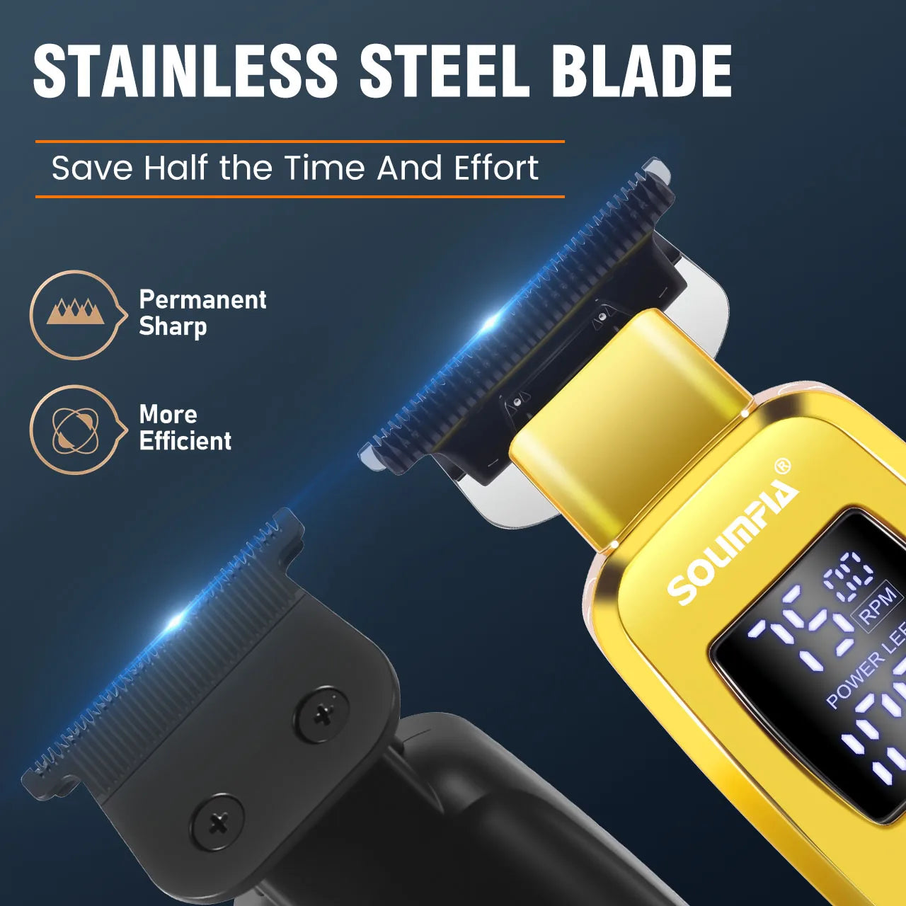 Hair Clippers for Men Professional Barber Clippers 3 Speeds Rechargeable Hair Trimmer with 3 Guide Combs Hair Cutting Machine