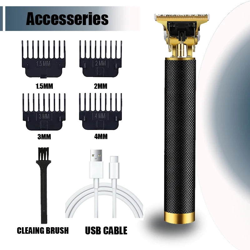 Professional Hair Clippers for Men - Cordless Rechargeable Zero Gapped T-Blade Hair Trimmer Electric Edgers Clippers