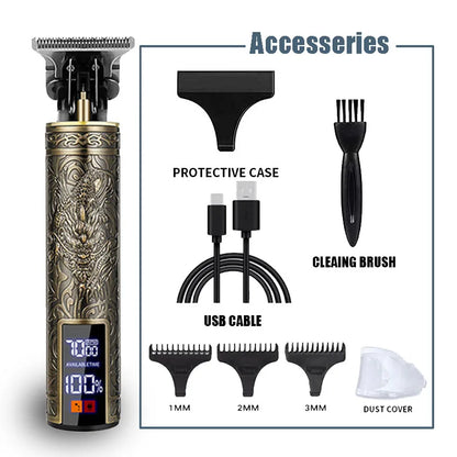 Professional Hair Clippers for Men - Cordless Rechargeable Zero Gapped T-Blade Hair Trimmer Electric Edgers Clippers