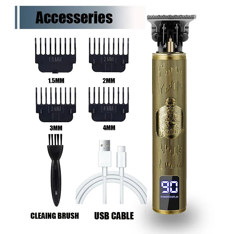 Professional Hair Clippers for Men - Cordless Rechargeable Zero Gapped T-Blade Hair Trimmer Electric Edgers Clippers