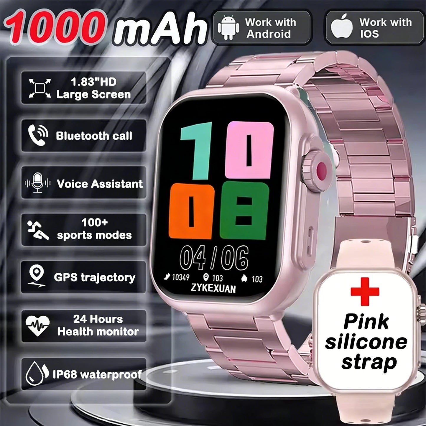 2026 New For Xiaomi Smart Watch Men Women 1.83-Inch HD AMOLED Full Touch Screen IP68 Waterproof Bluetooth Call SmartWatch Man