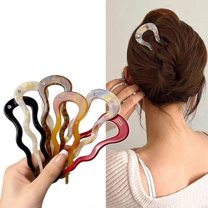1 piece of French braided hair forks, U-shaped curling forks, retro turtle shells, ladies' hairpins, headwear