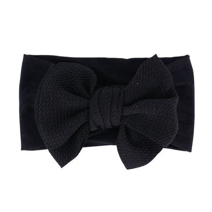 New Baby Accessories Infant Baby Girl Cute Bow Headband Newborn Solid Headwear Headdress Nylon Elastic Hair Band Gifts Props