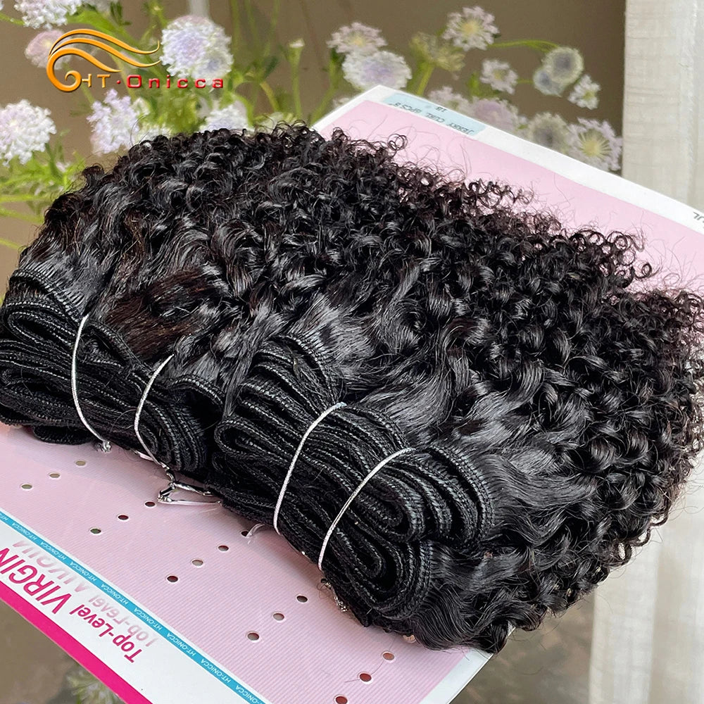 Curly Human Hair Bundles For Black Women Short Jerry Curly Bundles 6pcs/lot Brazilian Hair Weave Bundles 100% Human Hair