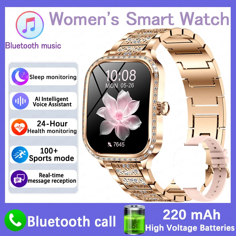 2026 New Women Smart Watch 1.75" HD Display Heart Rate Sport Fitness  Waterproof Bracelet BT Call Smartwatch For Android IOS