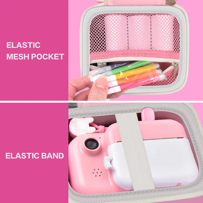 Kids Instant Print Camera Case (CASE ONLY) | Hard Storage Bag for Toddler Digital Print Cameras, Shockproof Travel Organizer for