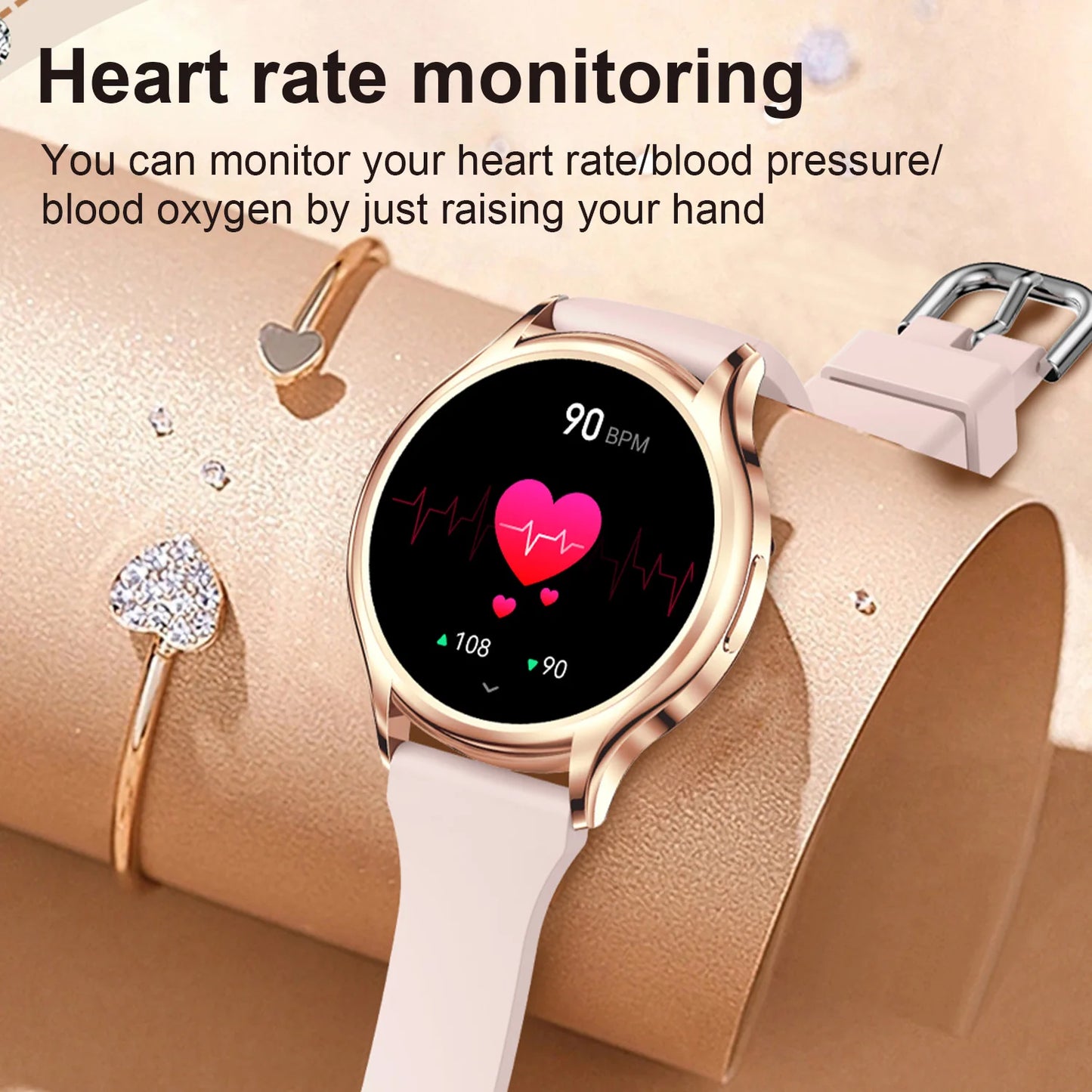 Smart Watch for Women Gifts 1.27 Inch Full Touch Screen Health Sports Fitness Watches Bluetooth Calls Digital Smartwatch Ladies