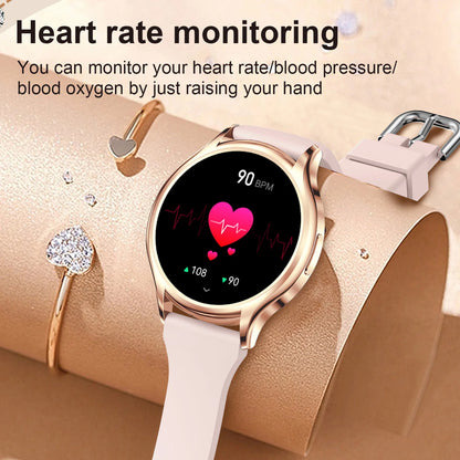 Smart Watch for Women Gifts 1.27 Inch Full Touch Screen Health Sports Fitness Watches Bluetooth Calls Digital Smartwatch Ladies