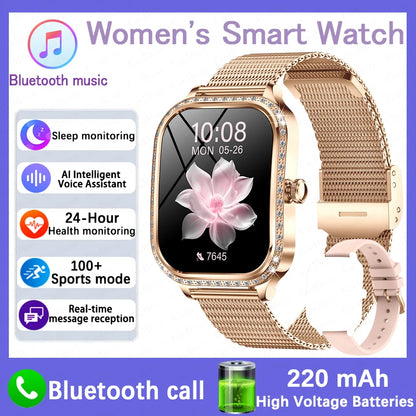 2026 New Women Smart Watch 1.75" HD Display Heart Rate Sport Fitness  Waterproof Bracelet BT Call Smartwatch For Android IOS