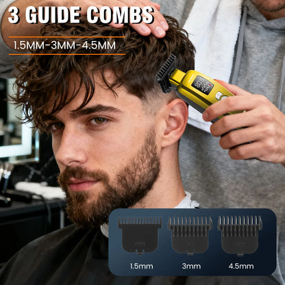 Hair Clippers for Men Professional Barber Clippers 3 Speeds Rechargeable Hair Trimmer with 3 Guide Combs Hair Cutting Machine