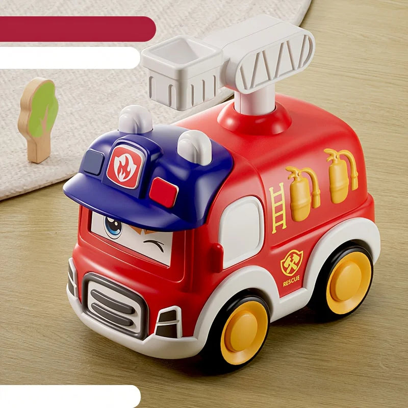 Kids Press & Go Cartoon Car, Simple Manual Operation, Interactive Parent-Child Toy, Ideal Birthday & Christmas Gift