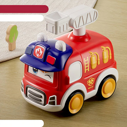 Kids Press & Go Cartoon Car, Simple Manual Operation, Interactive Parent-Child Toy, Ideal Birthday & Christmas Gift