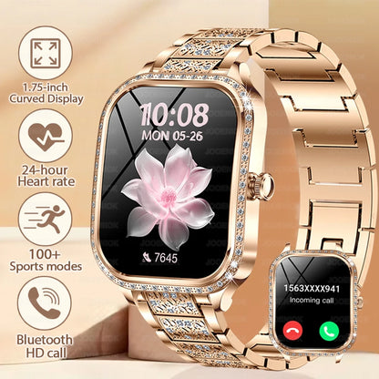 2026 New Women Smart Watch 1.75" HD Display Heart Rate Sport Fitness  Waterproof Bracelet BT Call Smartwatch For Android IOS